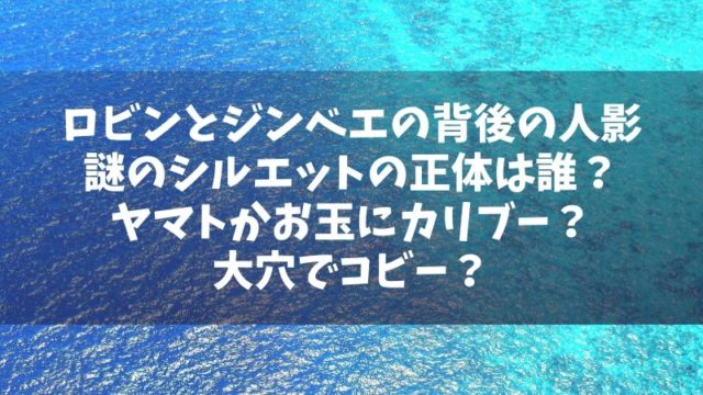 ロビンとジンベエの背後の人影(シルエット)正体は誰？ヤマトかお玉にカリブー？大穴でコビー？