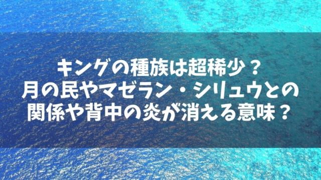 キングの種族は超稀少 月の民やマゼラン シリュウとの関係や背中の炎が消える意味とは Manga Life Hack